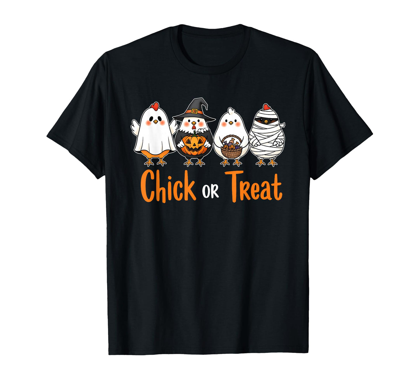 Chick Or Treat Funny Halloween Witch Spooky Cute Chicken T-Shirt