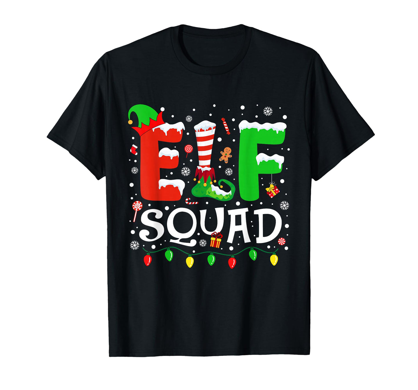 Elf Family Christmas Matching Pajamas Xmas Elf Squad Light T-Shirt
