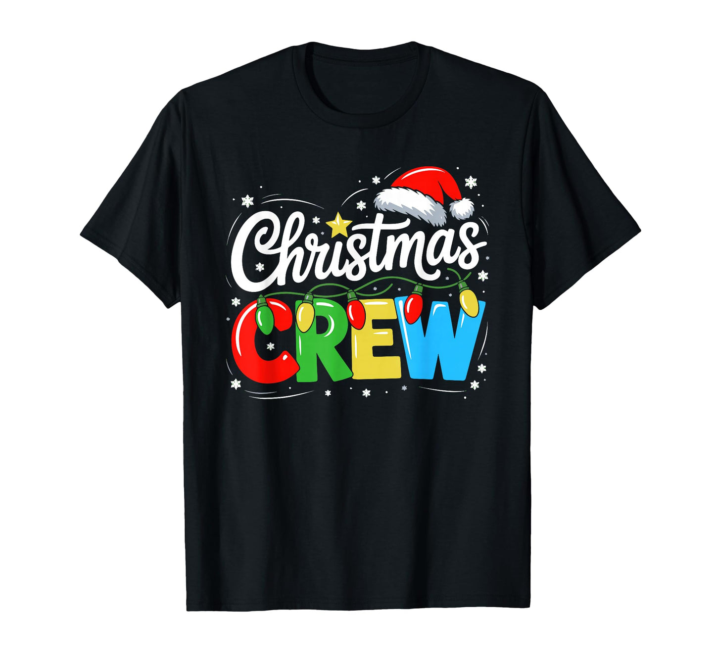 Christmas Crew Reindeer Antlers Santa Family Men Women Kids T-Shirt