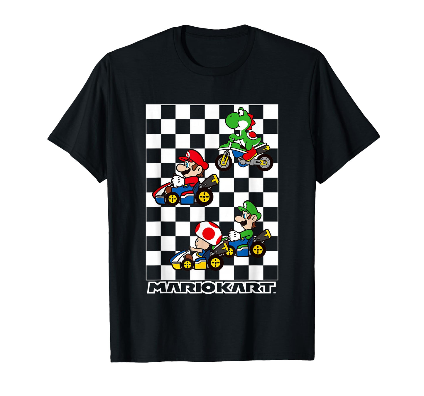 Mario Kart Racing Big Nintendo 4 Character Portrait T-Shirt