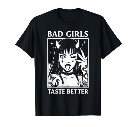 Vintage Bad Girls Taste Better Tattoos Lovers For Women T-Shirt