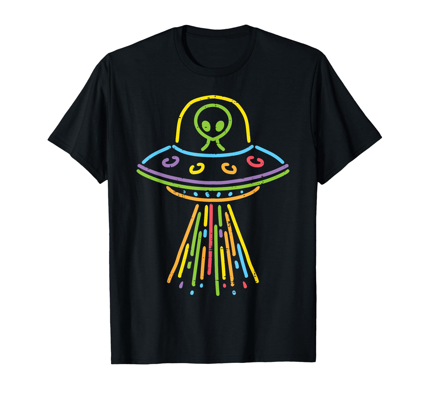Colorful Alien Ufo Lines Cute Toddler Girls Boys Kids Women T-Shirt