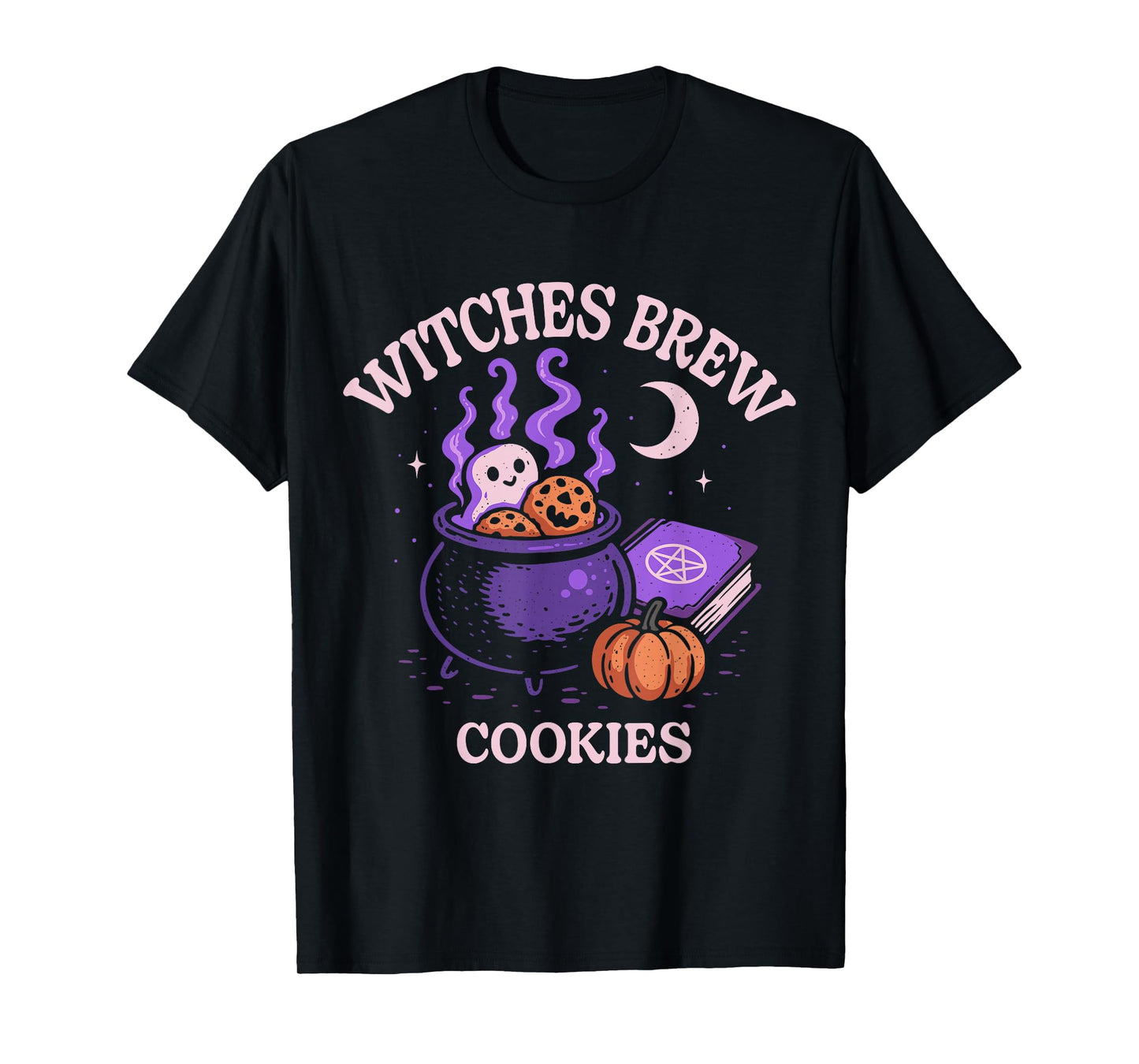 Halloween Witch Cauldron Witches Brew Cookies Funny Ghost T-Shirt