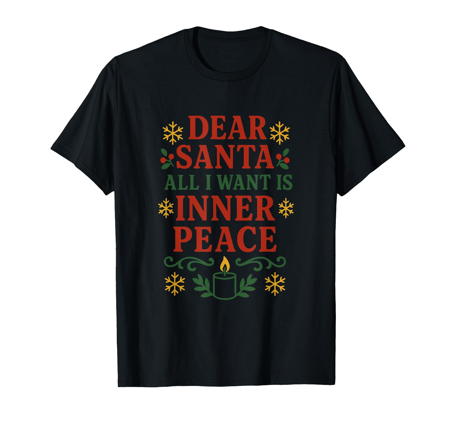 Dear Santa All I Want, is Peace – Xmas Quote Design T-Shirt