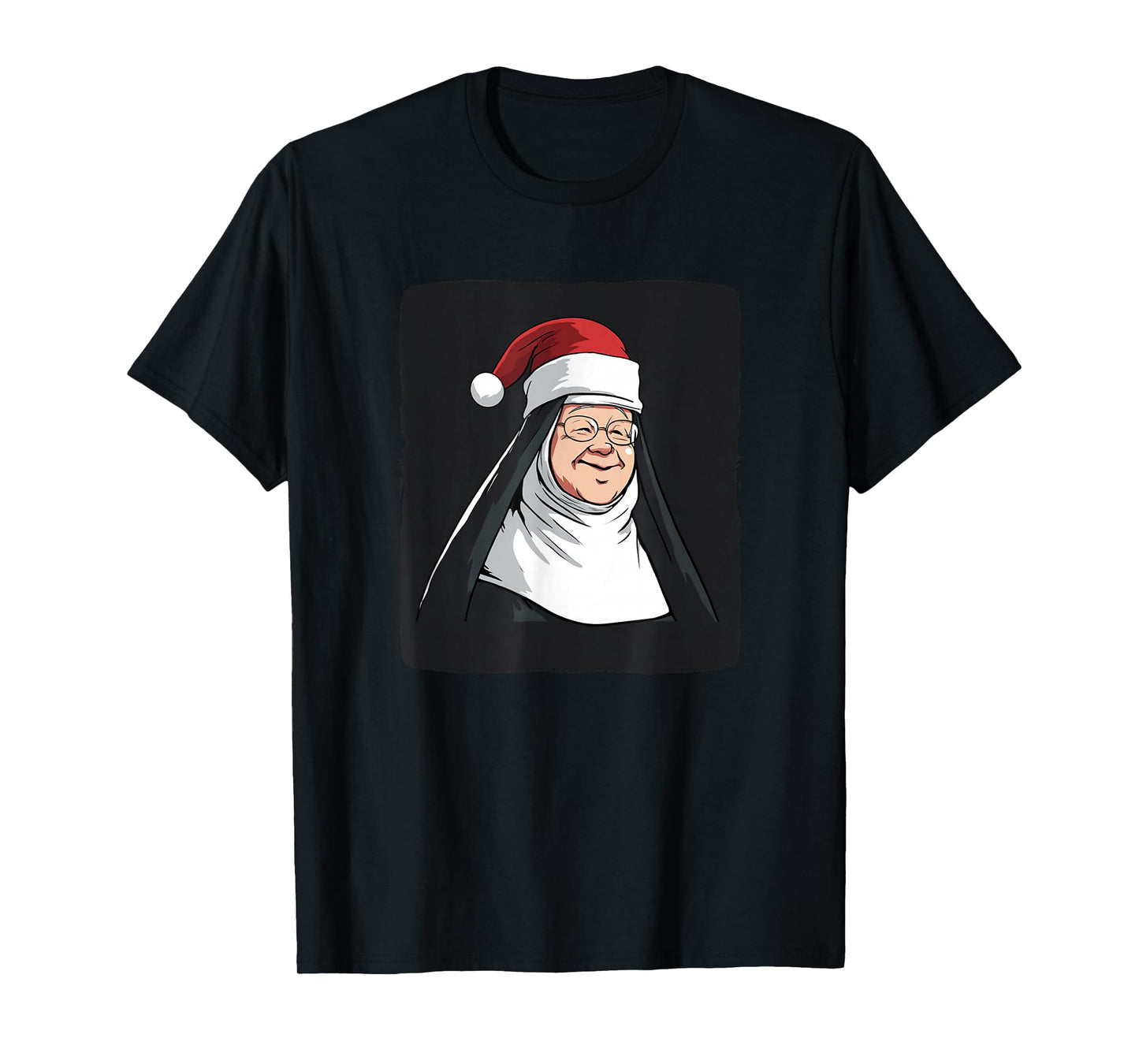 Christmas Nun in Santa Hat for Boys and Girls T-Shirt
