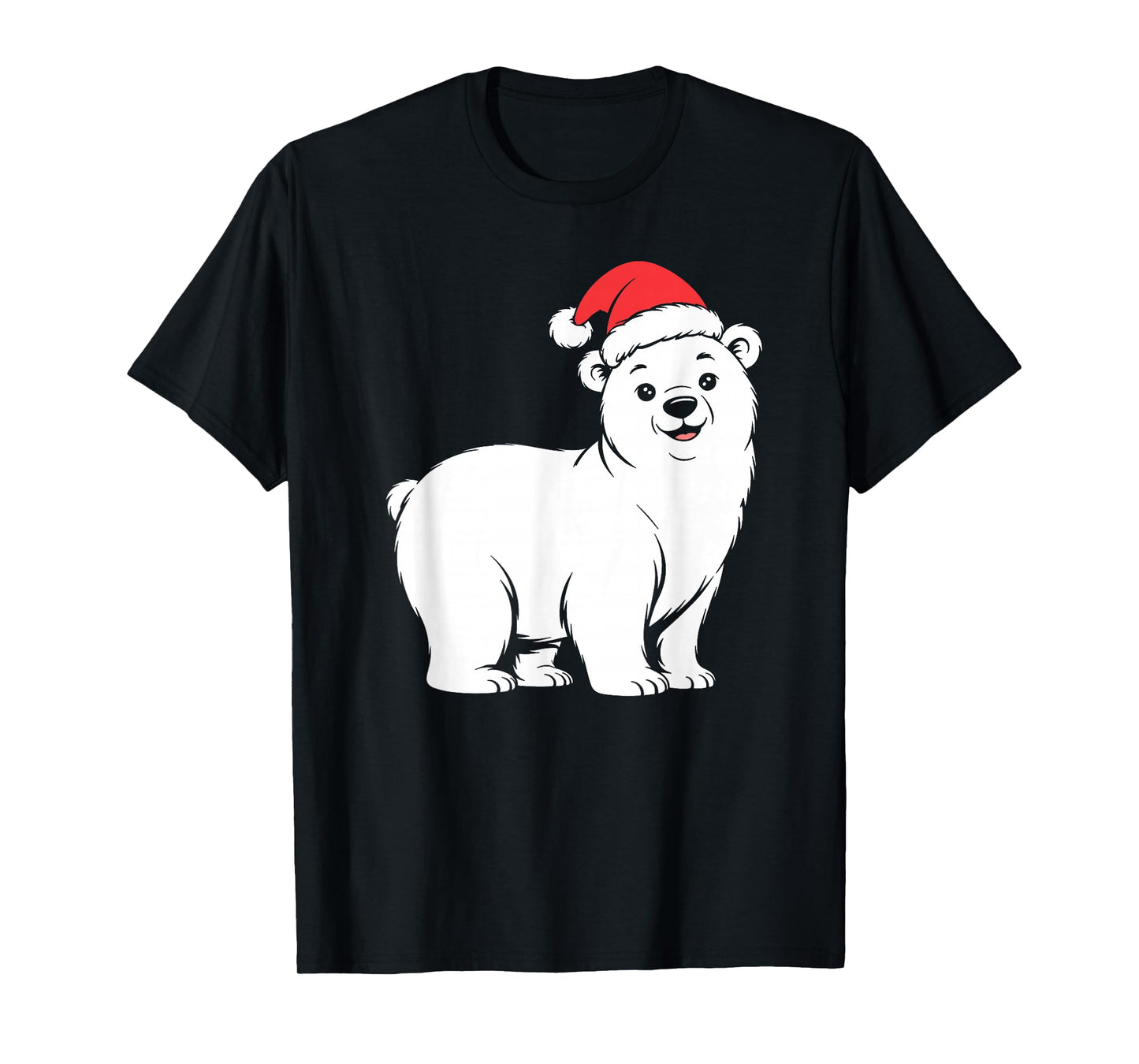 Christmas Polar Bear, Cute White Bear Wearing Santa hat T-Shirt