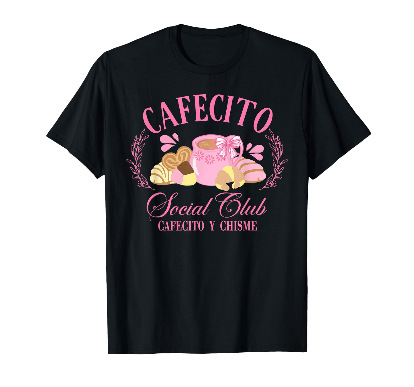 Retro Cafecito Mexican Conchas Social Club Cafecito Y Chisme T-Shirt
