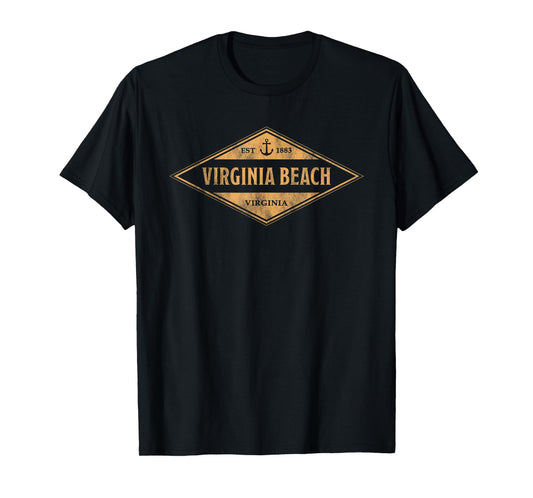 Virginia Beach Virginia Souvenir Vacation Vintage Badge T-Shirt