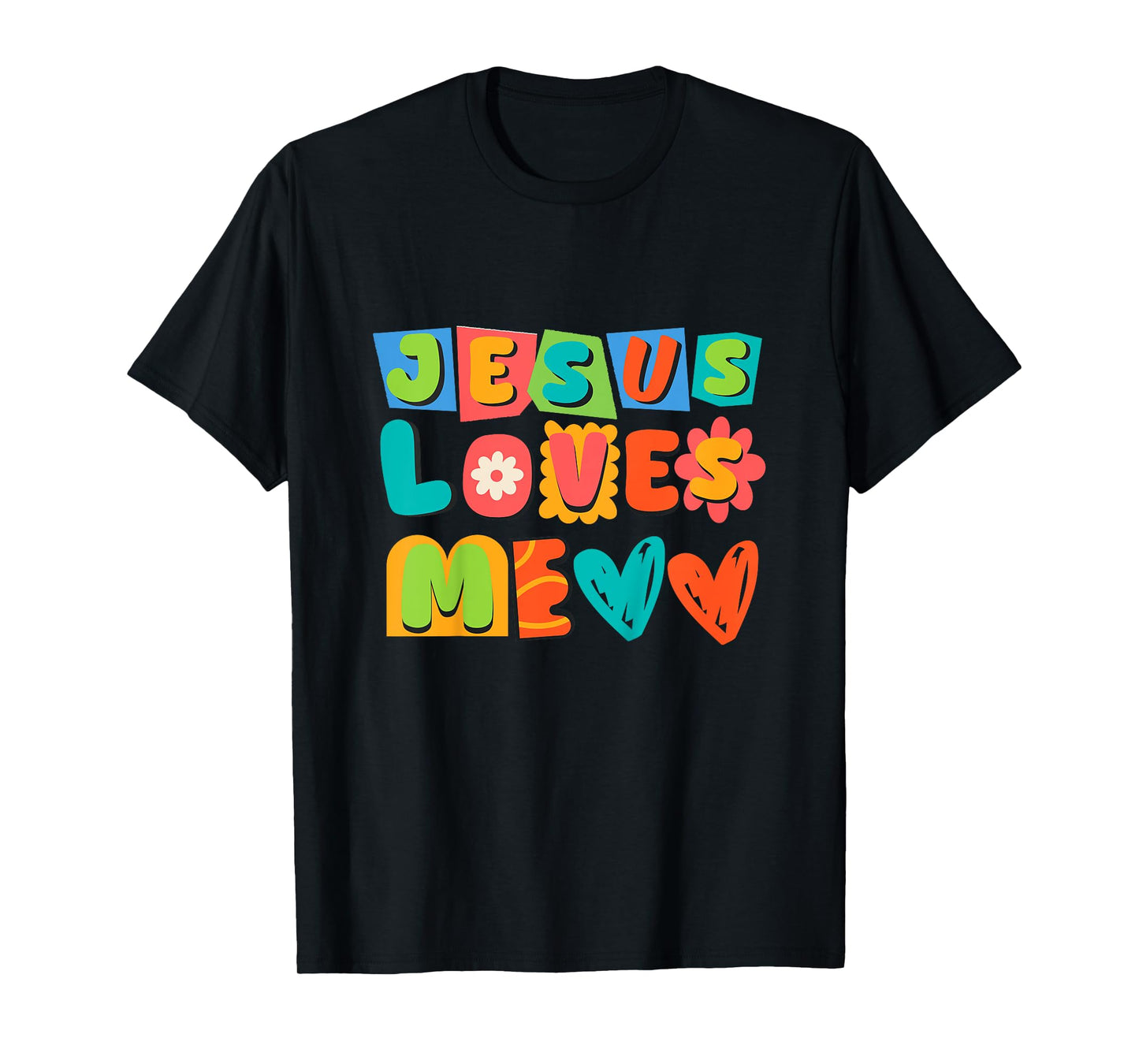 Groovy Jesus Loves Me Biblical Christian Church Retro Kids T-Shirt