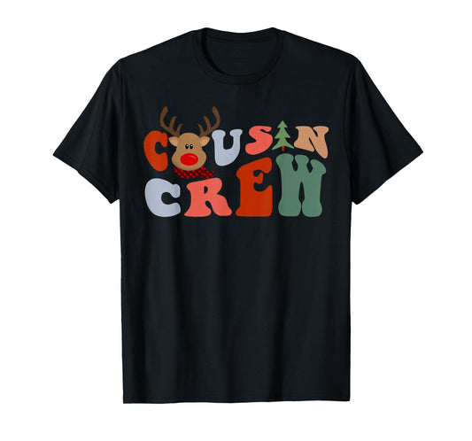 Cousin Crew Reindeer Rudolph Pajamas Holiday Merry Christmas T-Shirt