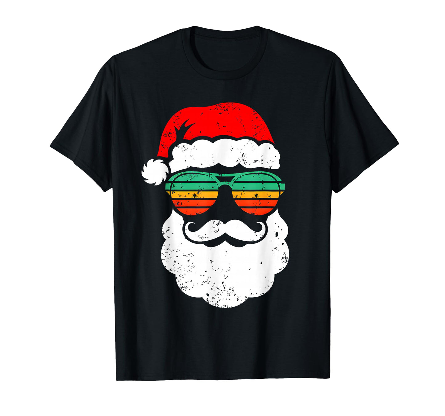 Santa Face Retro Sunglasses Christmas Xmas Men Women Kids T-Shirt