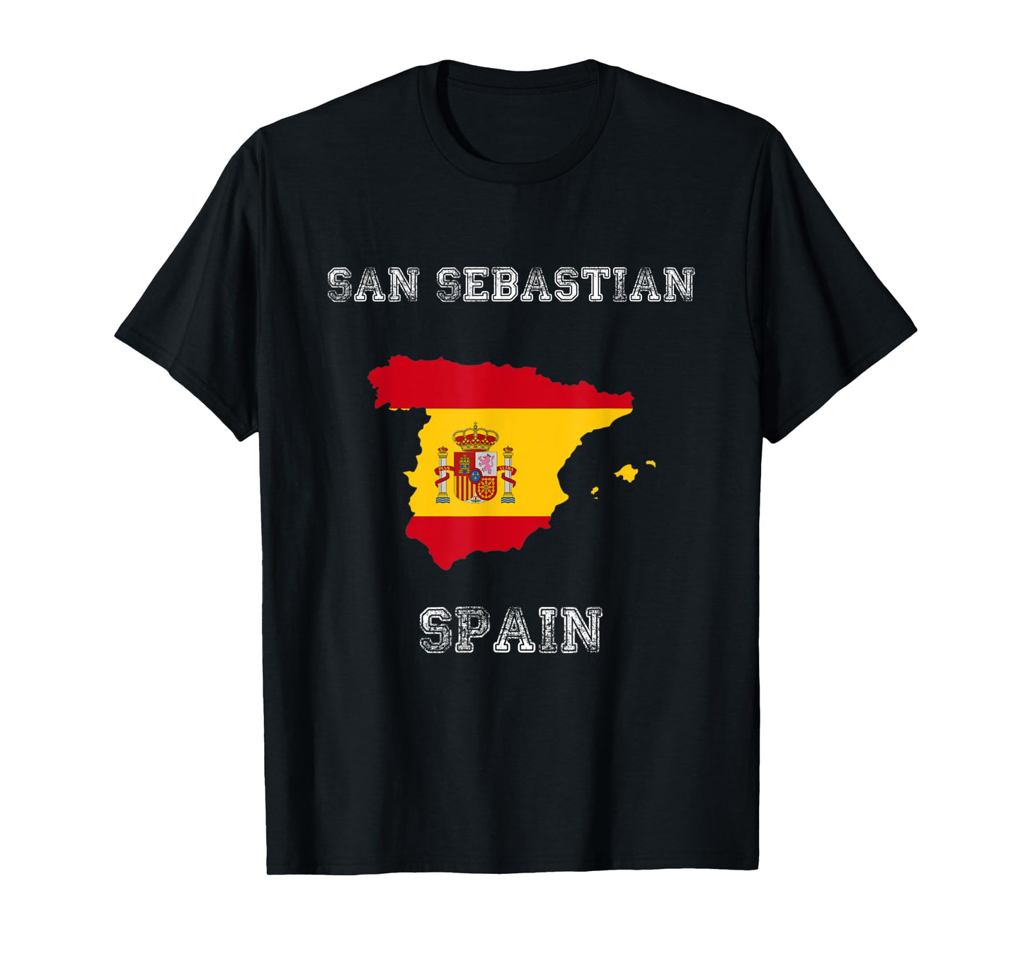 Retro San Sebastian Spain Distressed Spain Flag T-Shirt
