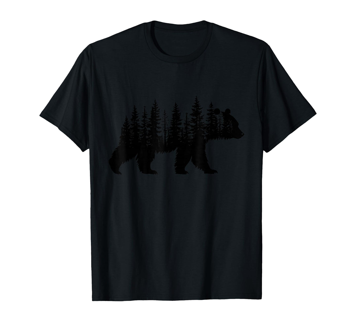 Forest Trees Wildlife Animal Retro Outdoor Nature bear Lover T-Shirt