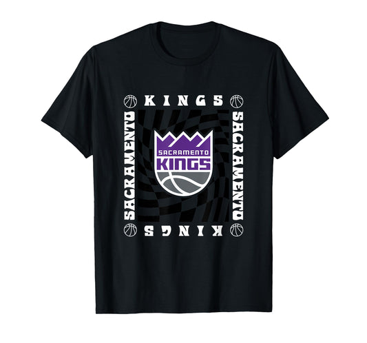 NBA Sacramento Kings Retro Checkerboard Wave T-Shirt