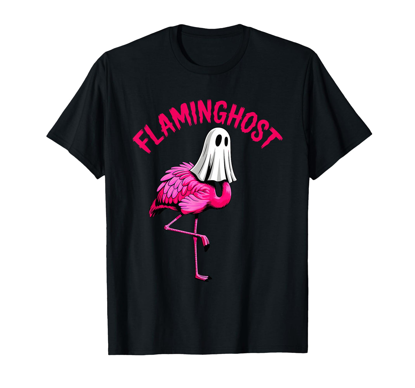 Amazing Spooky Creepy Halloween Flamingo Ghost T-Shirt