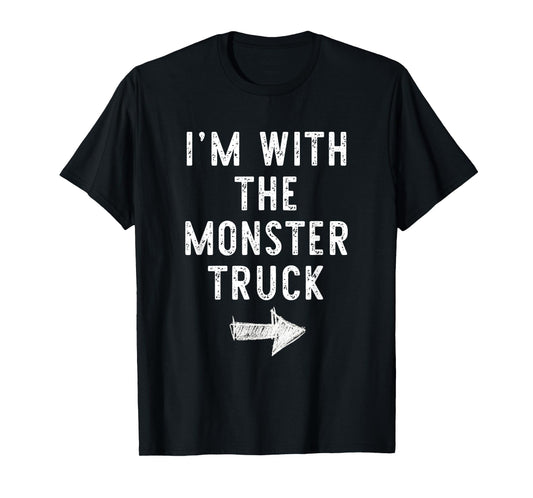 I'm With The Monster Truck Costume Halloween Matching Couple T-Shirt