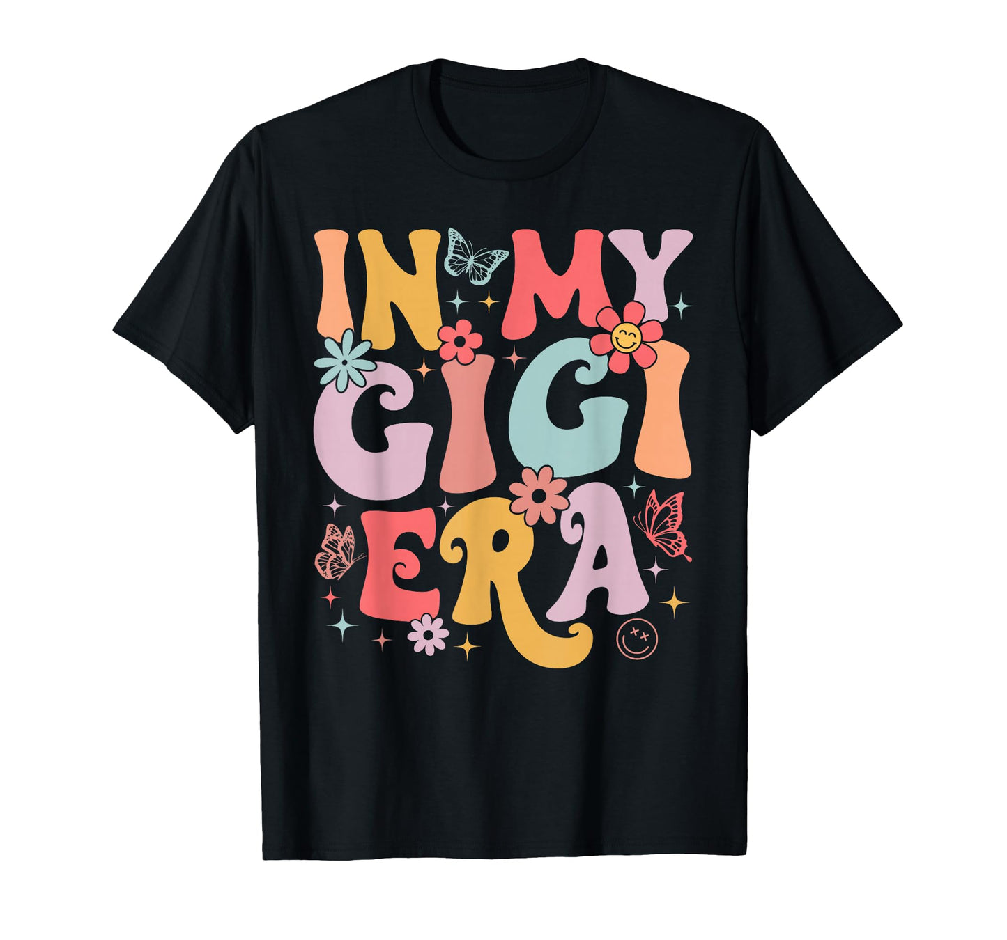 In My Gigi Era Groovy Retro Mothers Day Butterfly Women T-Shirt