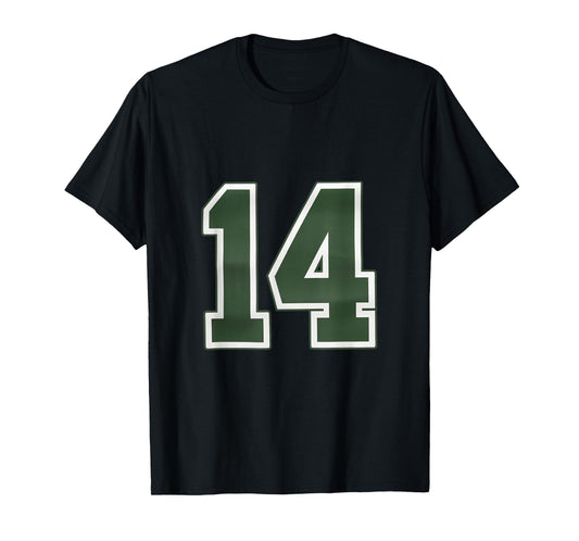 Number #14 Sport Green Number T-Shirt