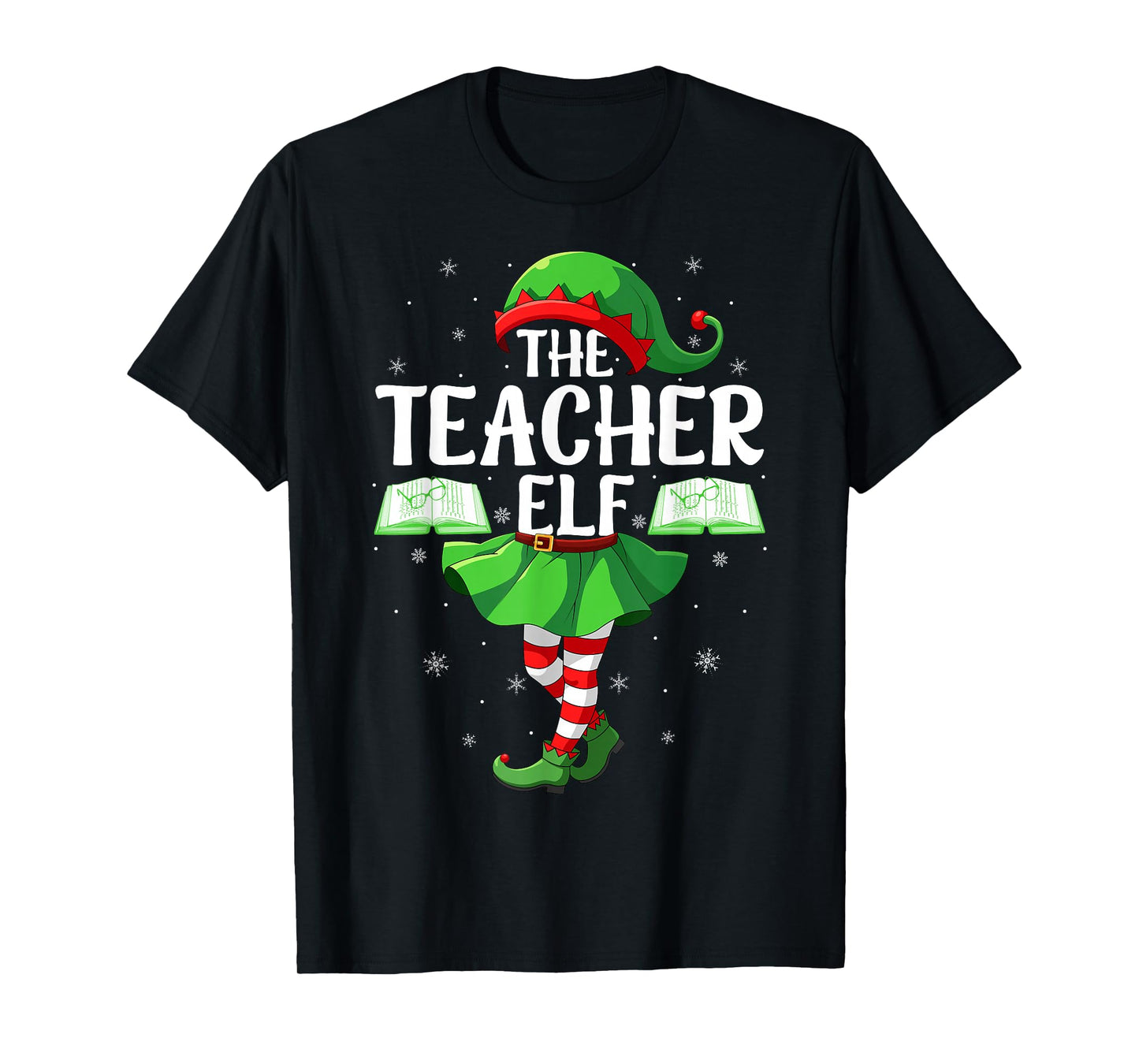 Teacher Elf Christmas Girls Women Elf Squad Xmas Family T-Shirt
