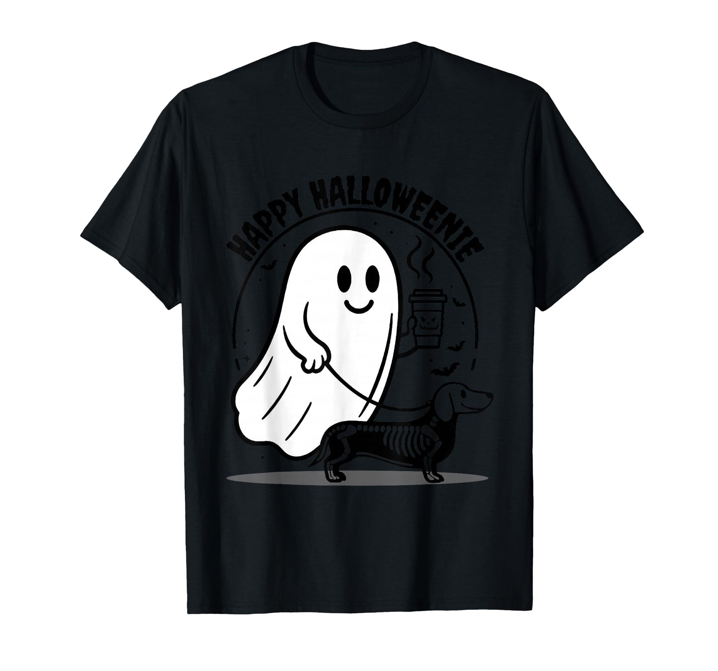 Happy Halloweenie Dachshund Ghost Funny Dog Lovers T-Shirt
