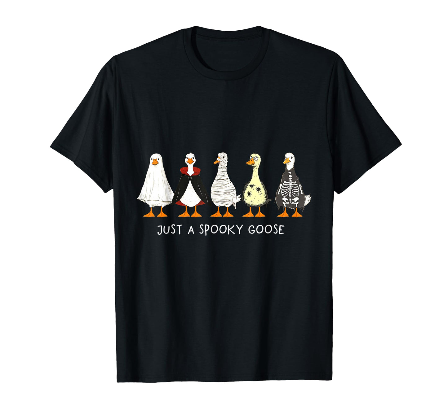 Spooky Goose Skeleton Funny Halloween Meme Funny Goose T-Shirt