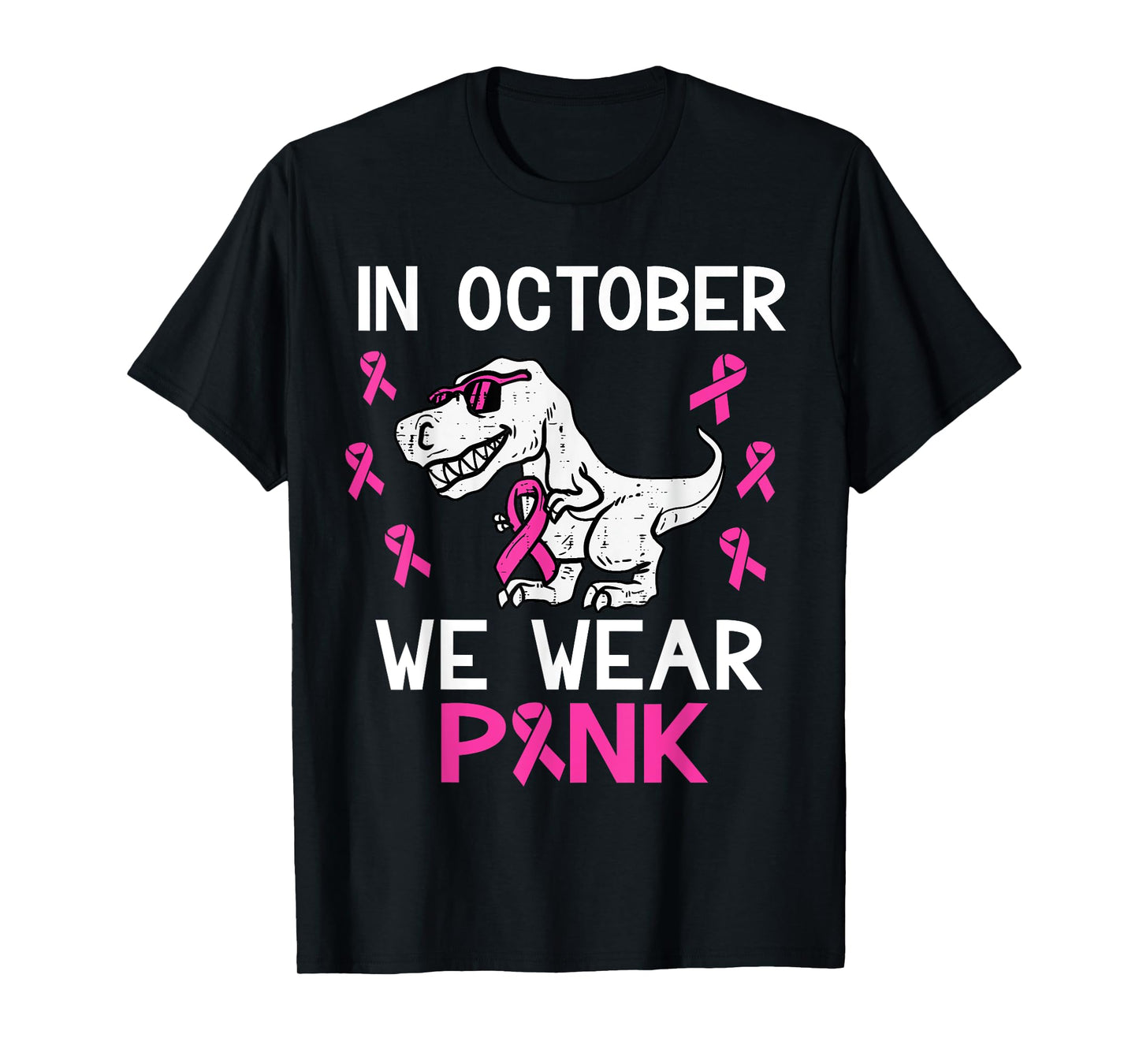 In October We Wear Pink Toddler Kids Breast Cancer Awareness T-Shirt