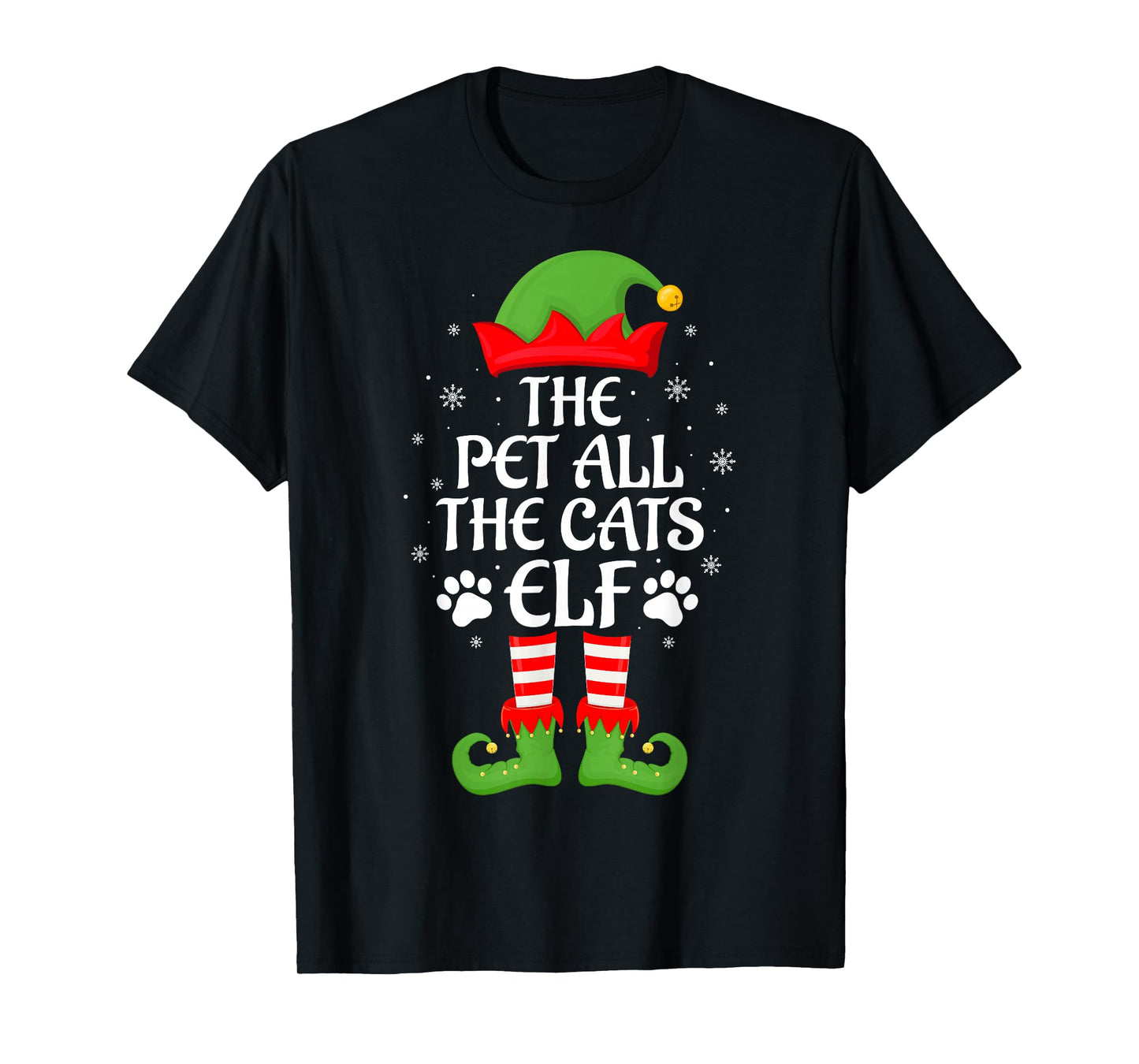 Pet All The Cats Elf Family Matching Elf Squad Christmas T-Shirt