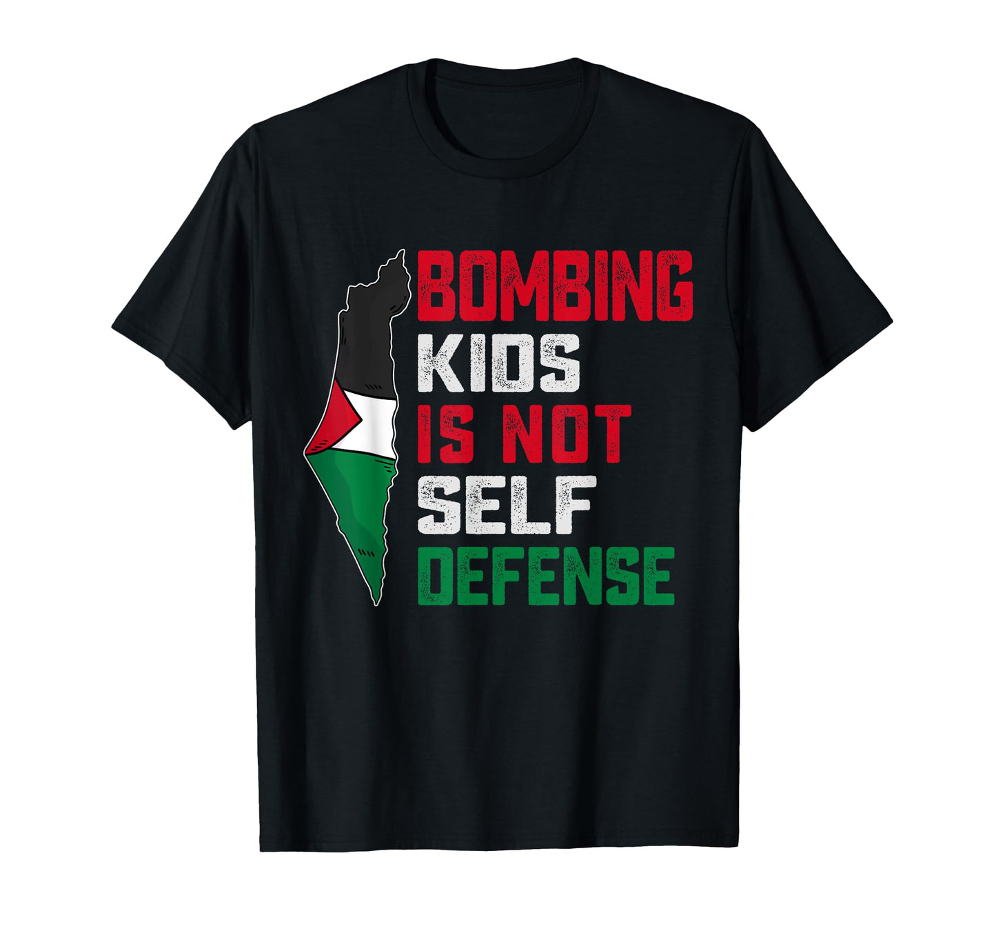 Bombing Kids Is Not Self Defense Palestine Flag Vintage T-Shirt