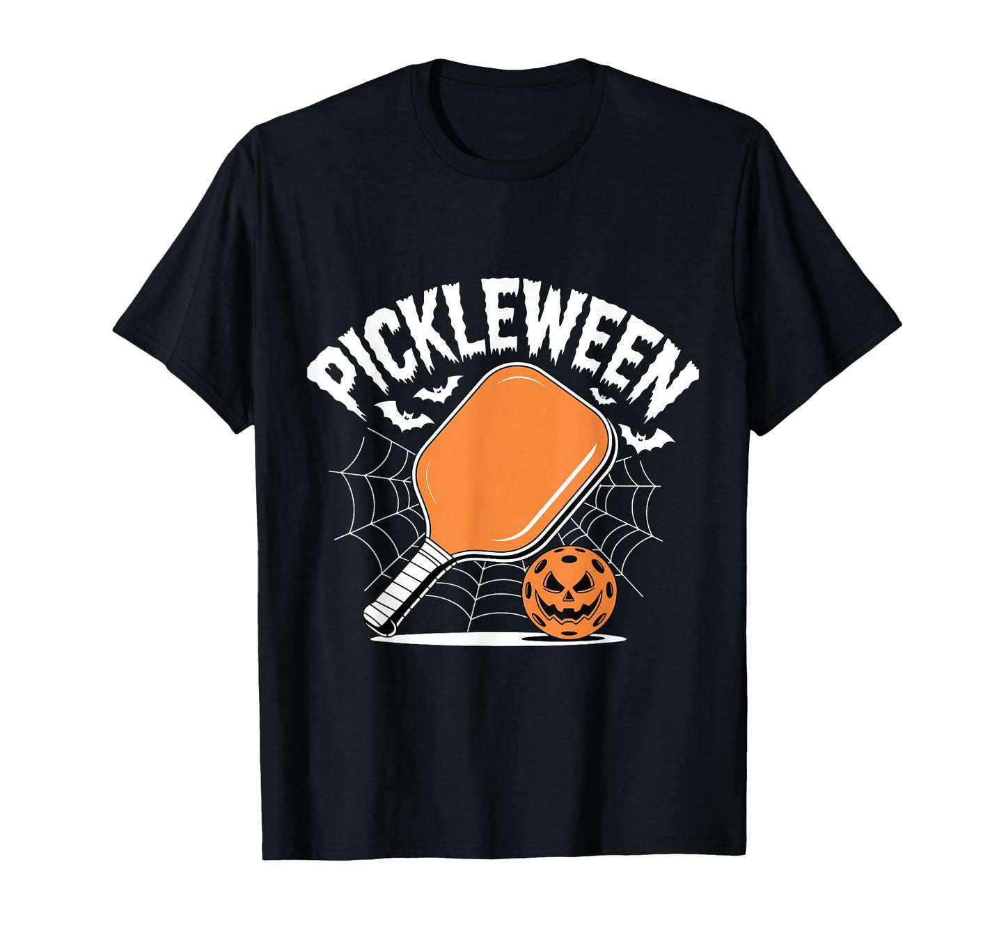 Pickleween Pickleball Player Funny Halloween Pumpkin T-Shirt