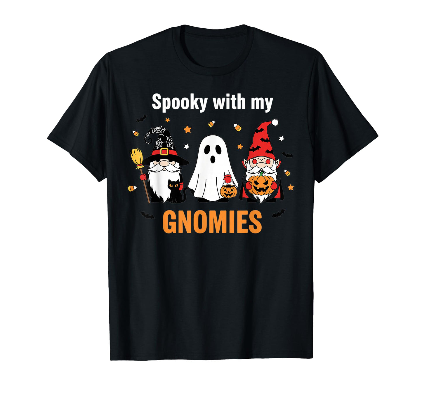 Spooky Halloween Gnome Design for Fall and Candy Fans T-Shirt
