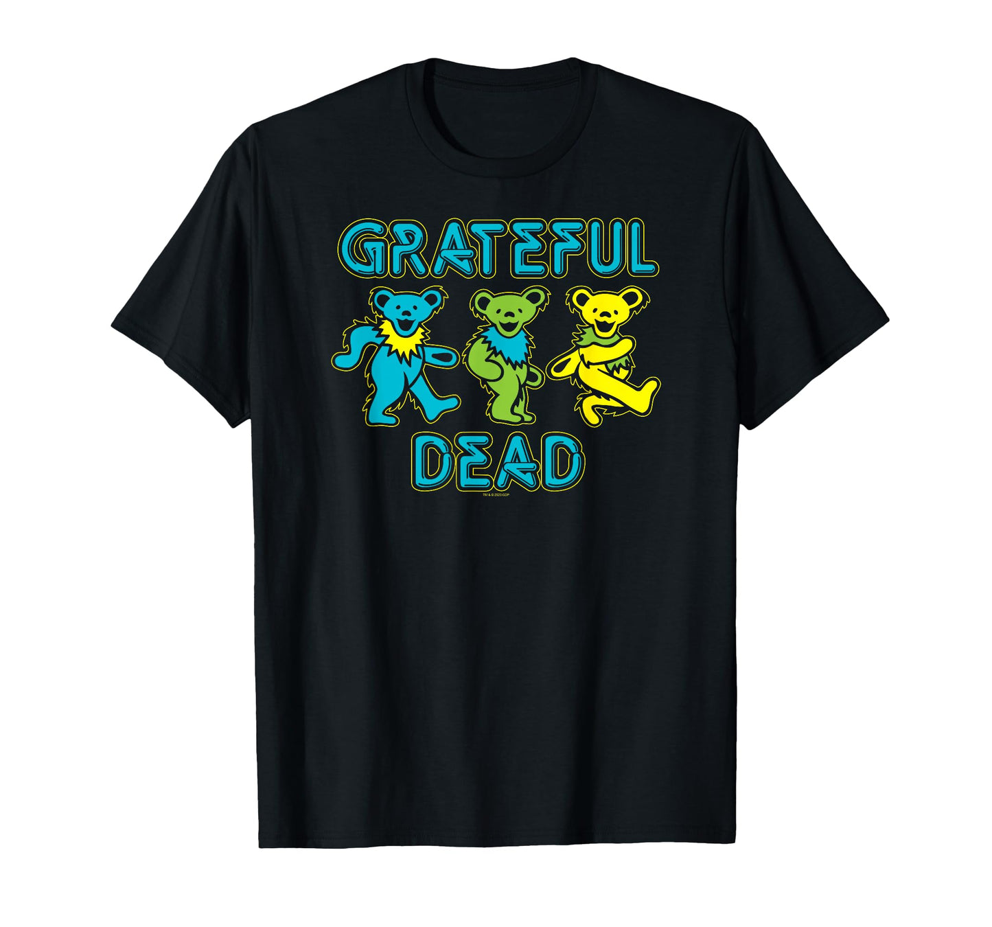 Grateful Dead Three Dancing Bears Neon Letters Vintage Band T-Shirt