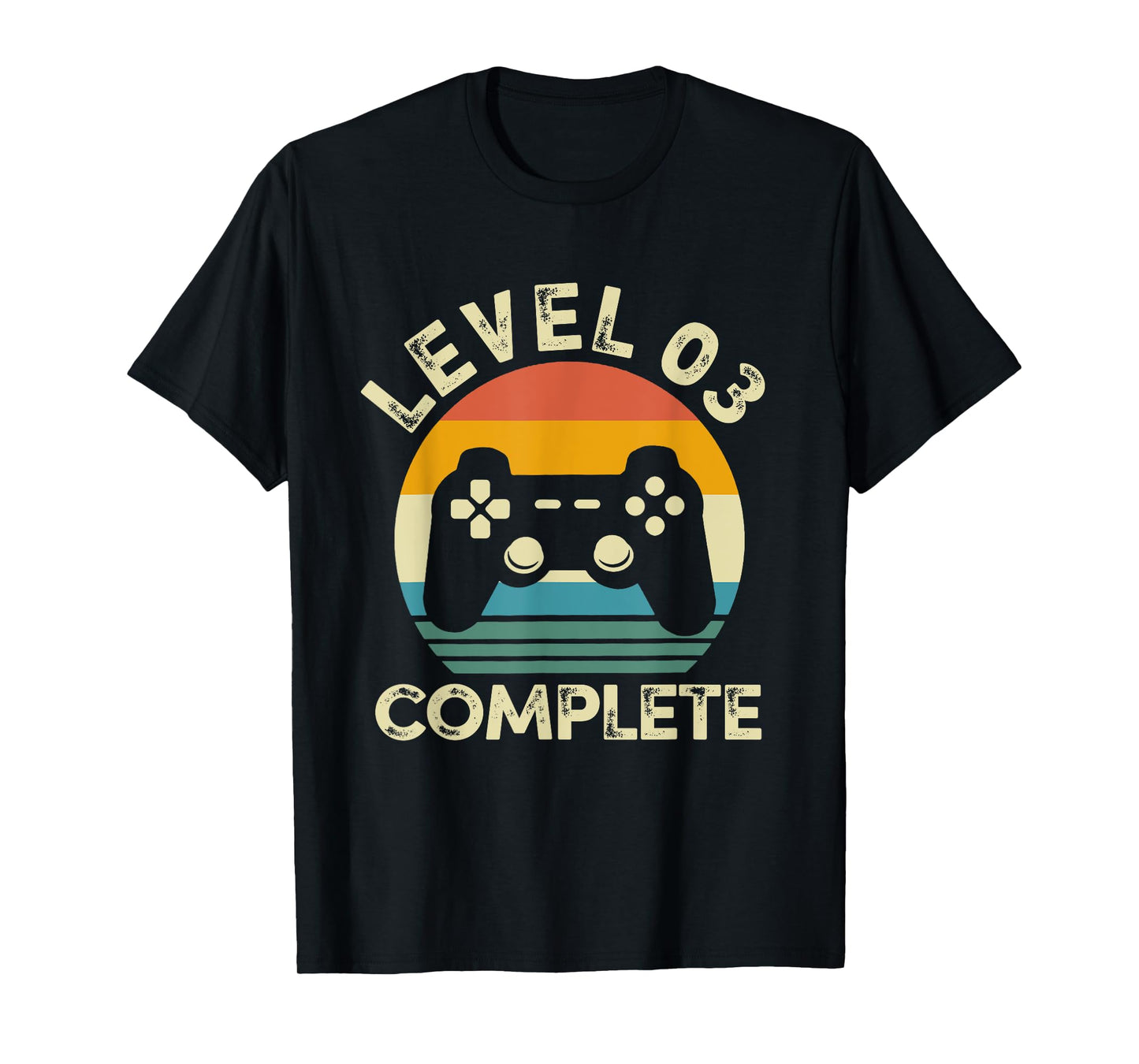 Vintage Level 03 Complete 3rd Birthday 3 Years Old Gamer T-Shirt