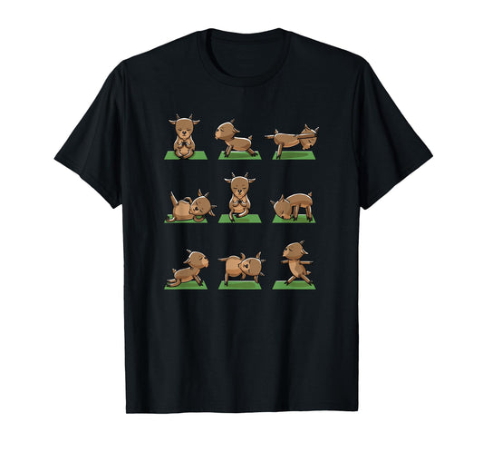 Yoga Goats Pose Funny Meditation Exercise Animal Lover Gift T-Shirt