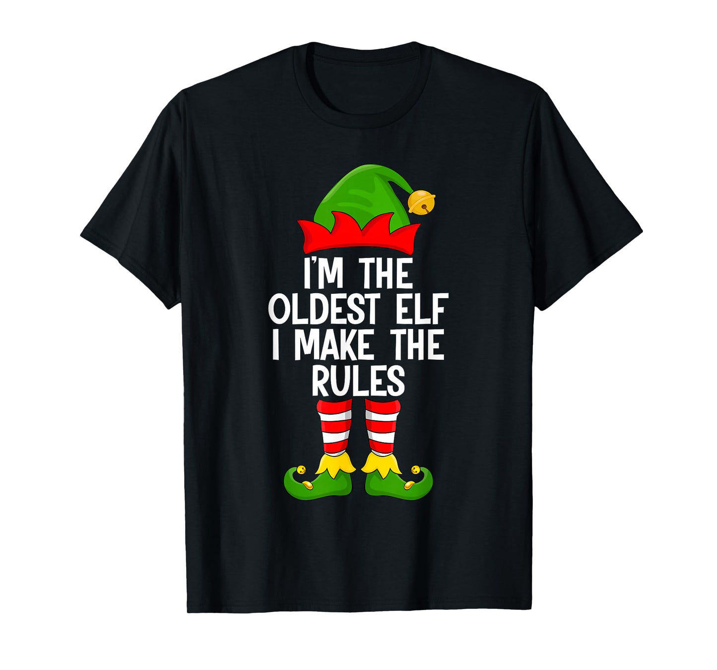 Oldest Elf Xmas Matching Family Elf Squad Christmas T-Shirt