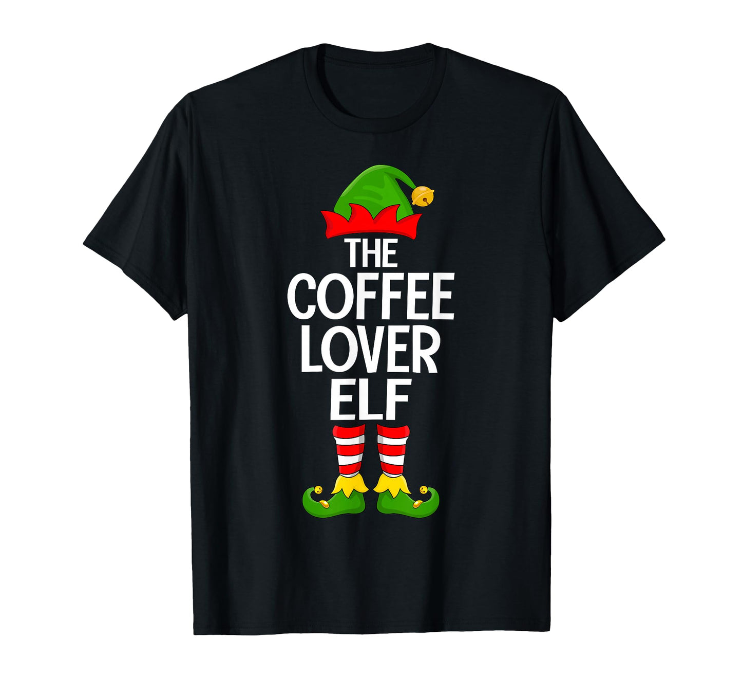 Coffee Lover Elf Xmas Matching Family Elf Squad Christmas T-Shirt