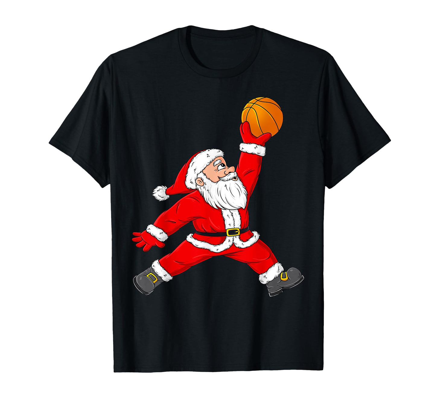 Christmas Santa Claus Basketball Funny Boys Kids Pajama Xmas T-Shirt