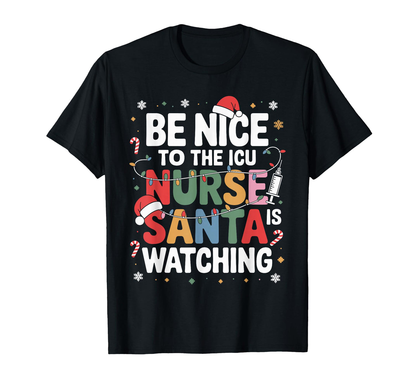 Funny ICU Nurse Christmas Critical Care Nurse Xmas T-Shirt