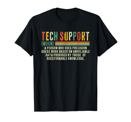 Funny Tech Support Cool Vintage Tech Support Definition T-Shirt