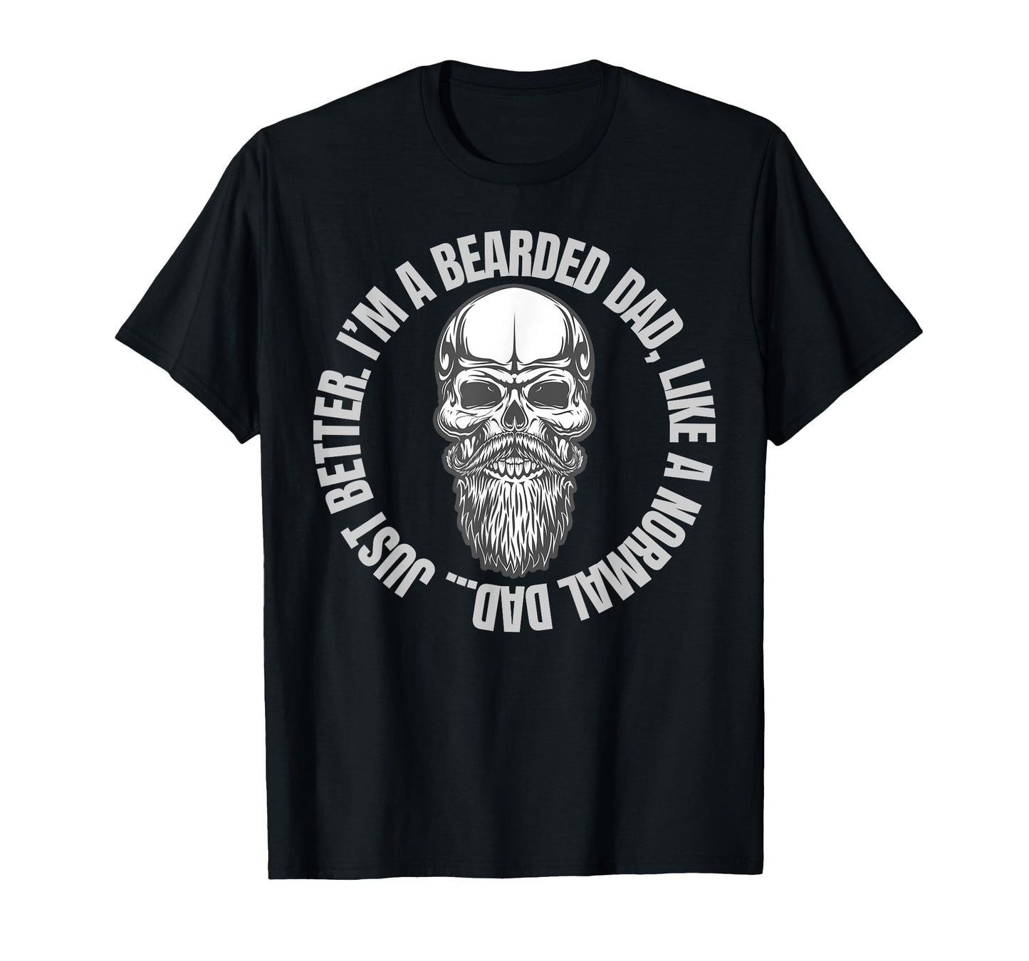 Beard Skull Tattoo Shirt Bearded Dad Gift Power In The Beard T-Shirt