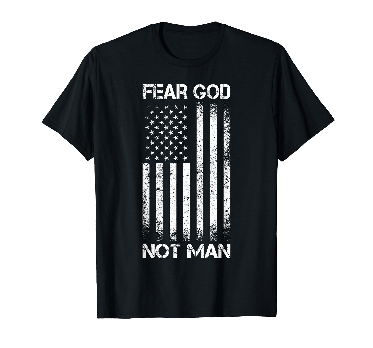 Vintage USA Flag Fear God Not Man T-Shirt