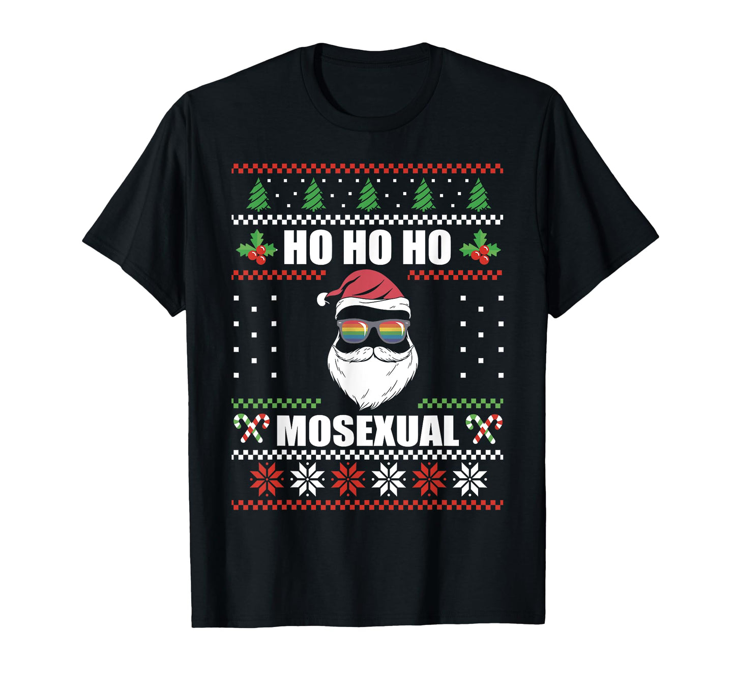 Funny Christmas LGBTQ Shirt Ho Ho Ho Mosexual Gay Pride T-Shirt