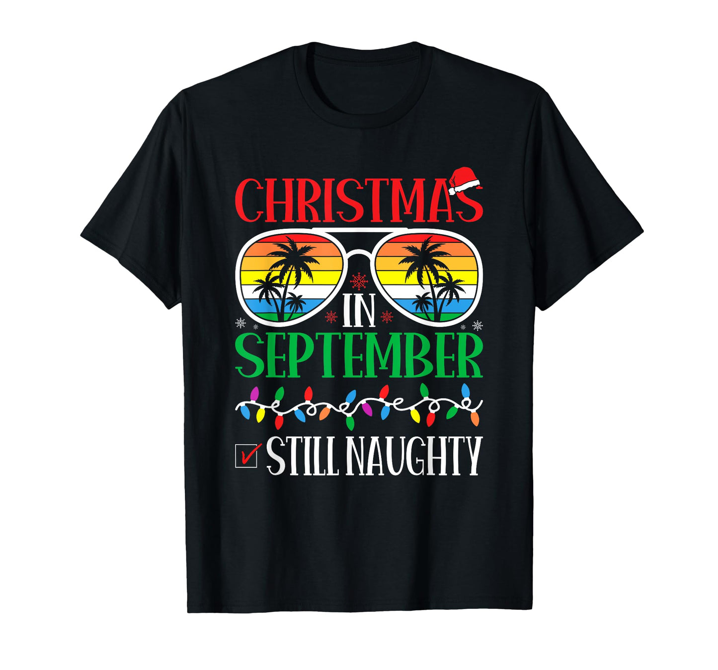 Christmas in September Still NaughtyHawaiian Tropical Santa T-Shirt