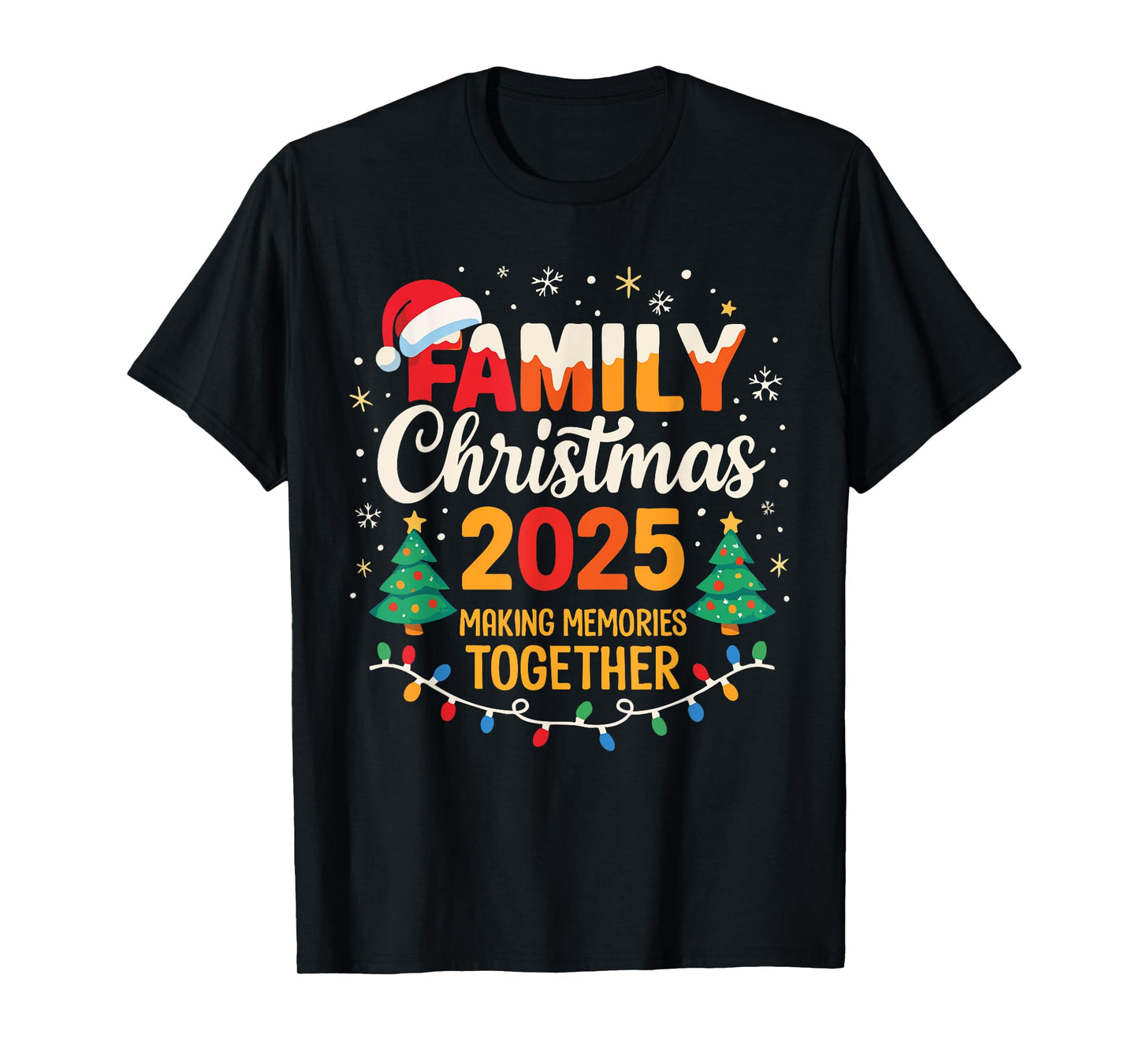 Vintage Family Christmas 2025 Matching Squad Santa Xmas T-Shirt