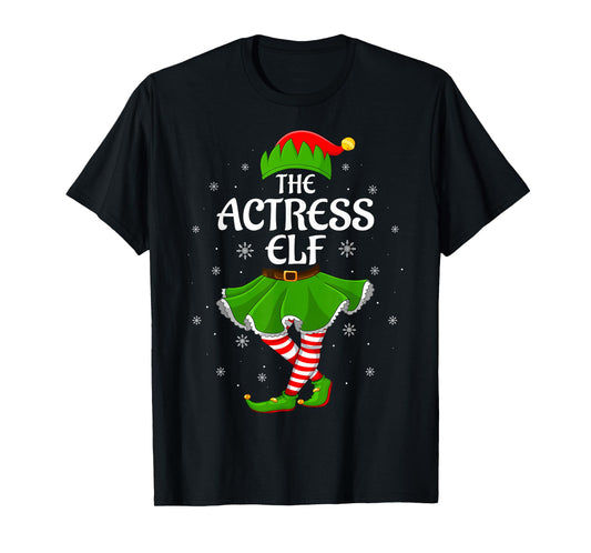 Actress Elf Christmas Family Girls Women Elf Squad Xmas T-Shirt