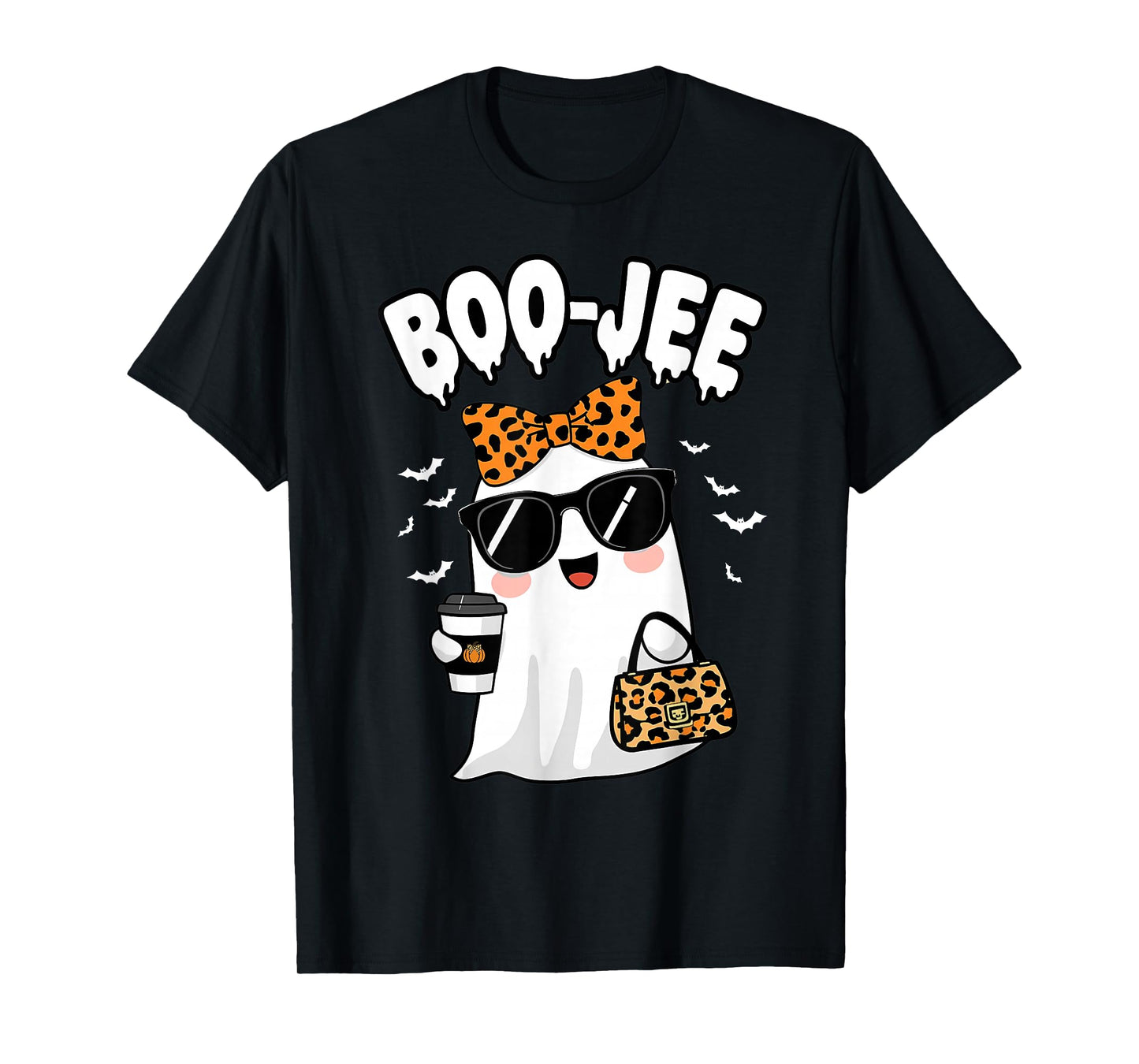 Boo JEE Boujee Pink Ghost Halloween October Vibes T-Shirt