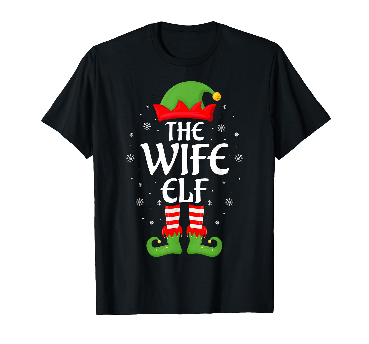 Wife Elf Xmas Family Matching Elf Squad Christmas Women T-Shirt
