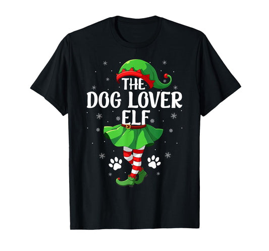 Dog Lover Elf Christmas Girls Women Elf Squad Xmas Family T-Shirt