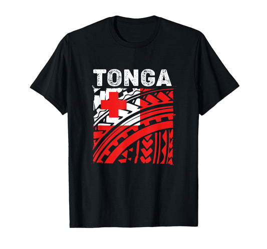 Vintage Tonga Flag Polynesian Tribal Tongan T-Shirt