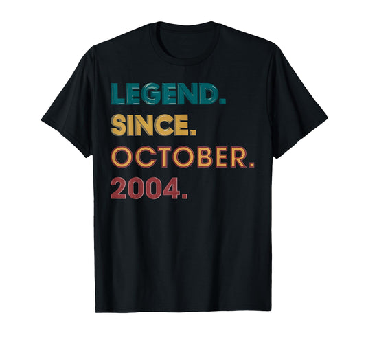 Legend 2004 21st Birthday Gifts for Men Women 21 Year Old T-Shirt