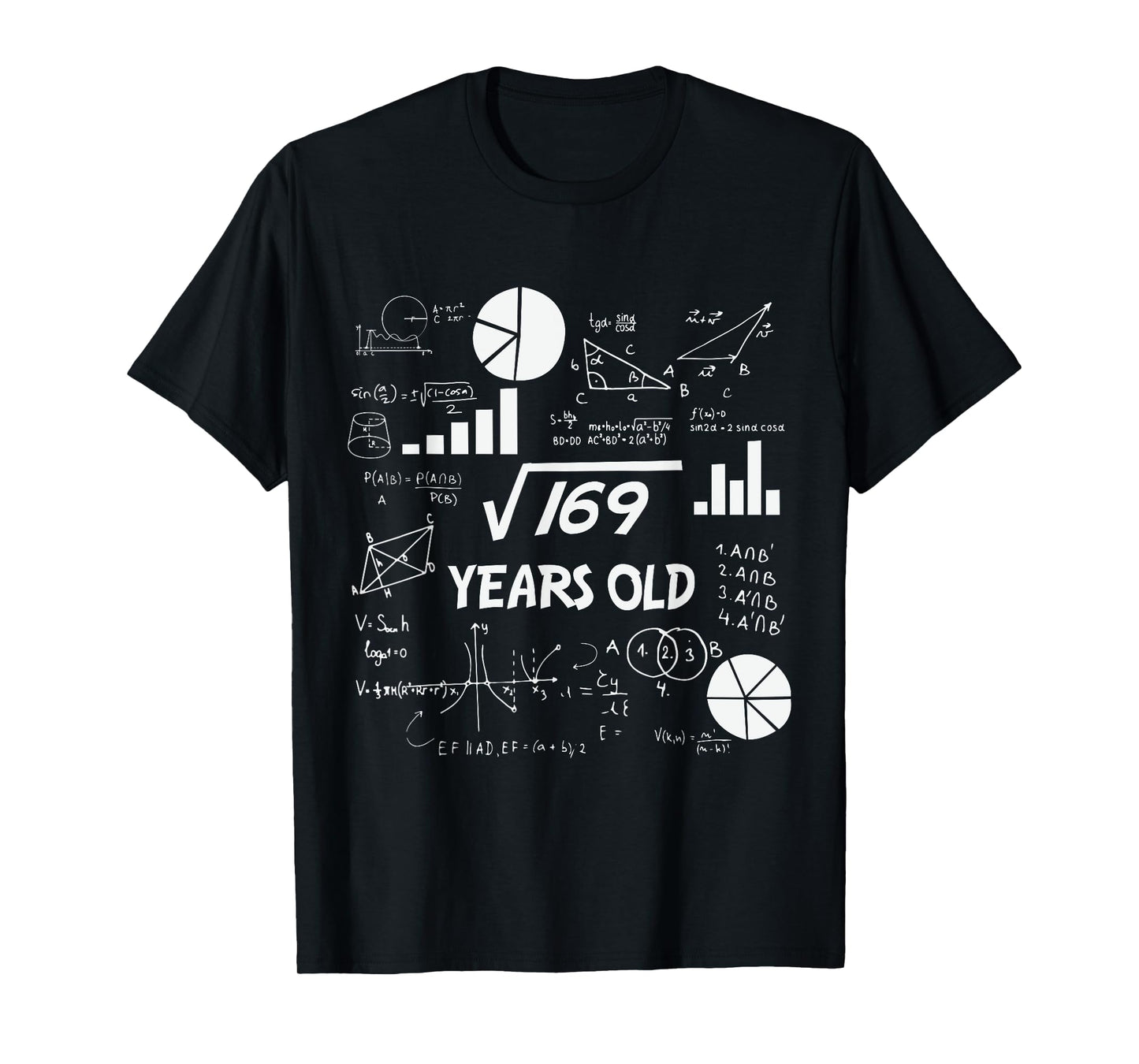 13th Birthday Square Root of 169 Math 13 Years Old Birthday T-Shirt